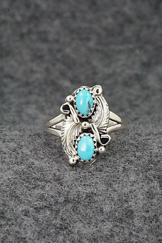 Turquoise & Sterling Silver Ring - William Begay - Size 6.5