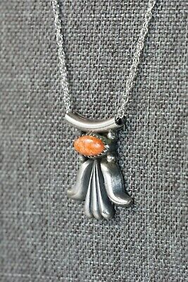 Navajo Spiny Oyster & Sterling Silver Necklace - Sharon McCarthy