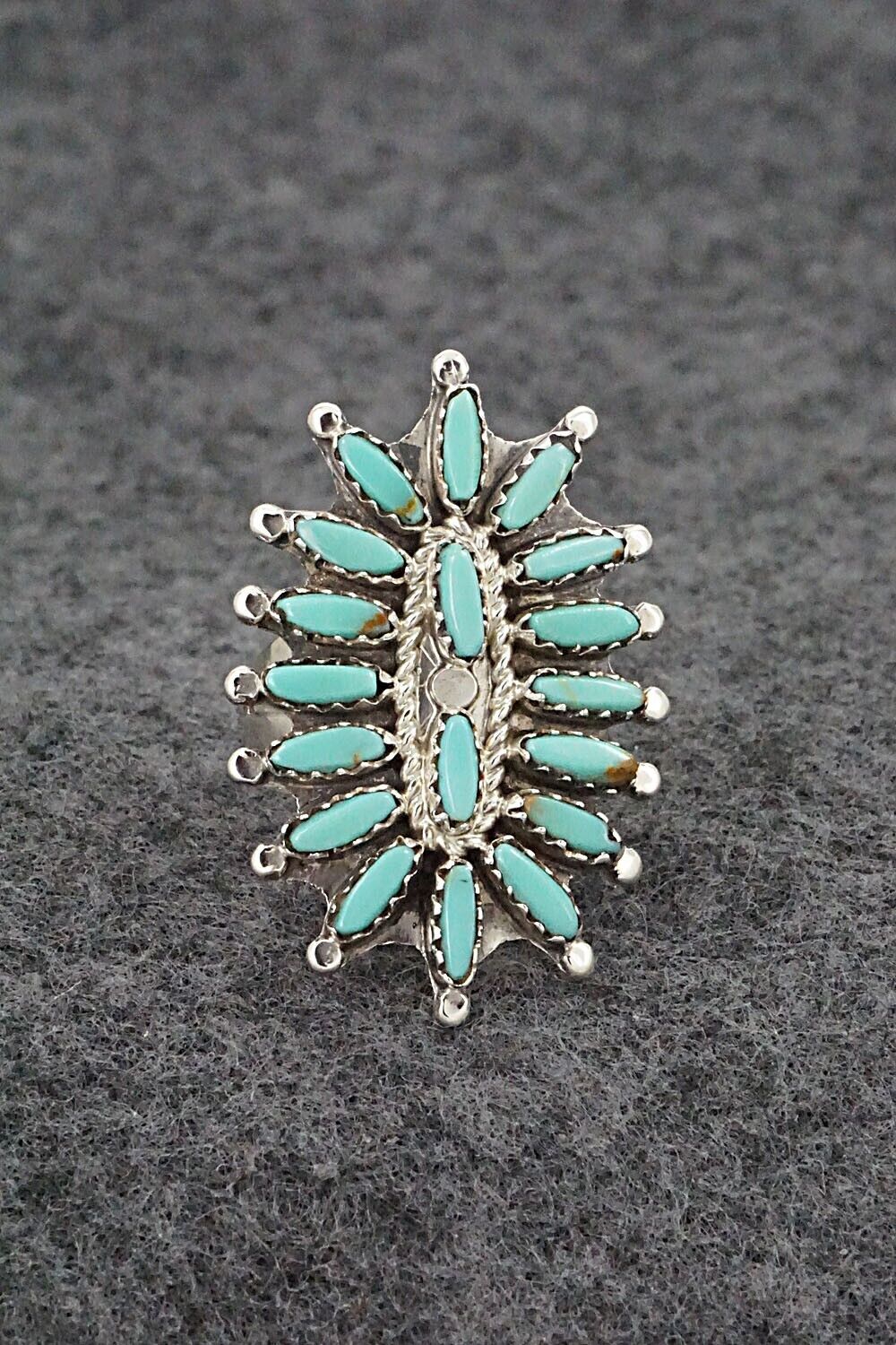 Turquoise & Sterling Silver Ring - Nathaniel Nez - Size 7