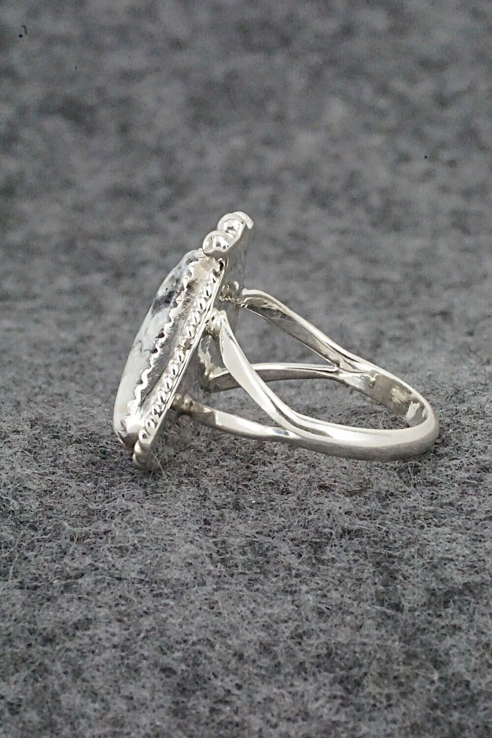 White Buffalo & Sterling Silver Ring - Judy Largo - Size 6.5