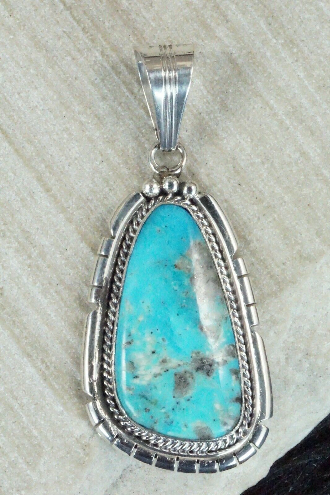 Turquoise and Sterling Silver Pendant - Samuel Yellowhair