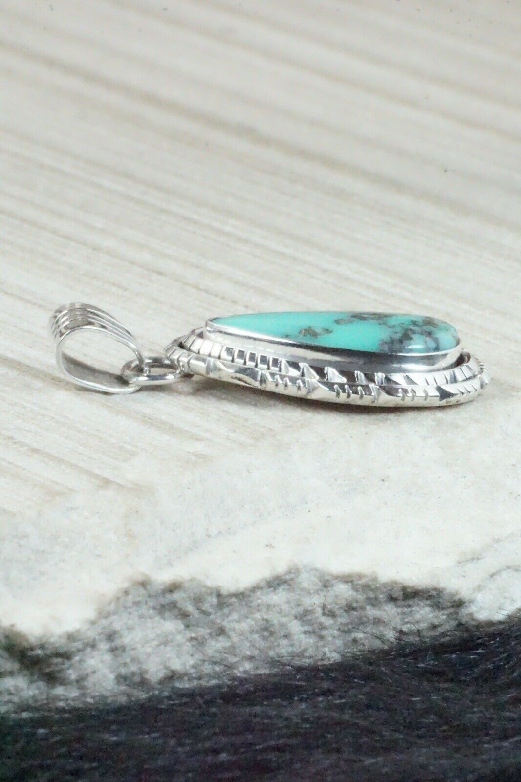 Turquoise & Sterling Silver Pendant - Samuel Yellowhair