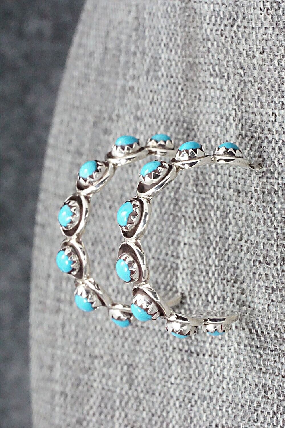 Turquoise & Sterling Silver Earrings - Florenda Lonasee