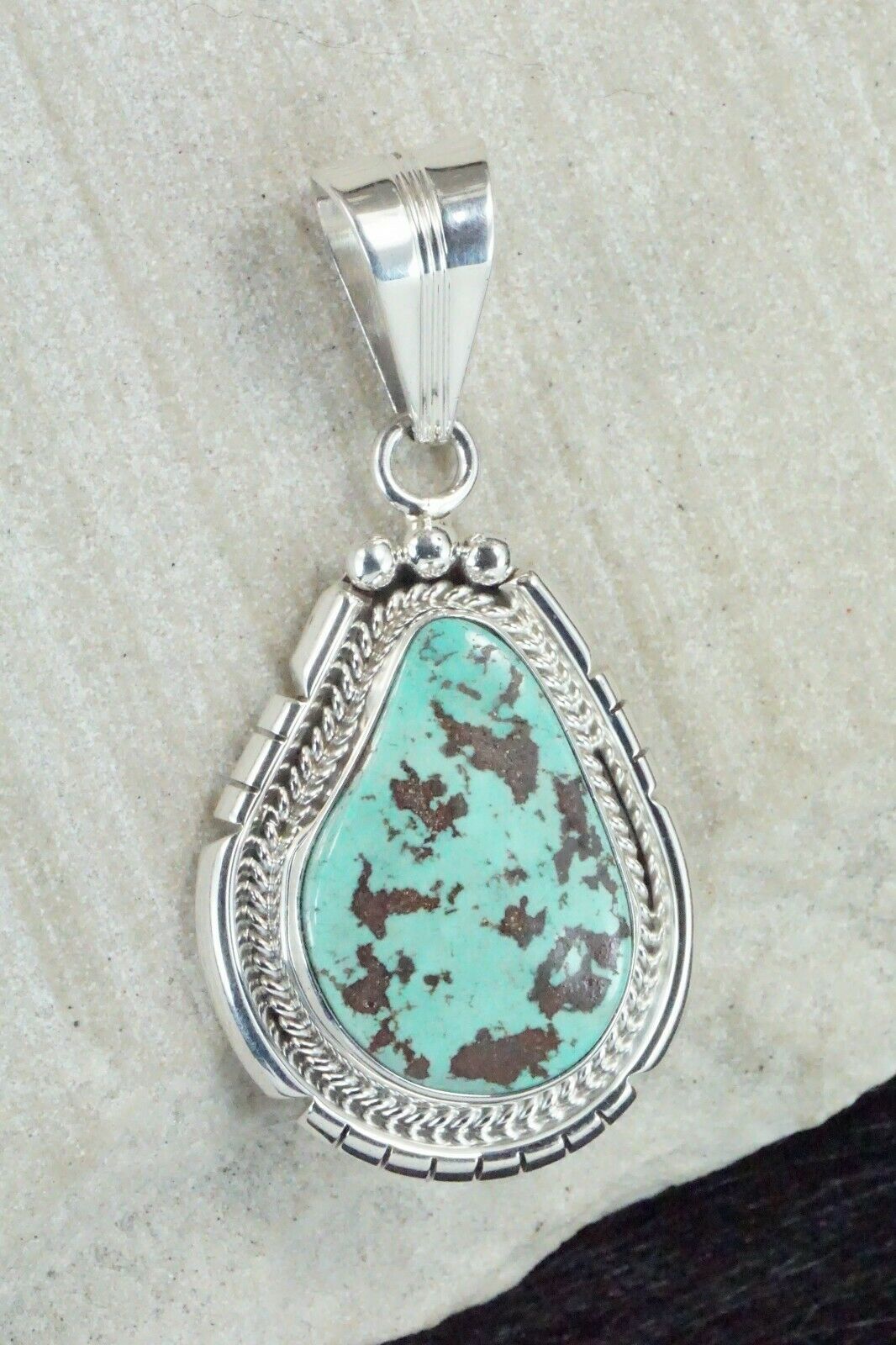 Turquoise & Sterling Silver Pendant - Samuel Yellowhair