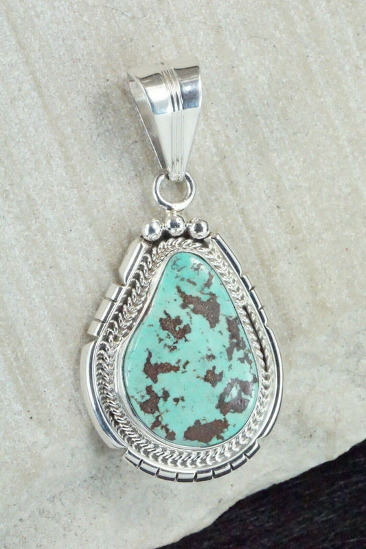 Turquoise & Sterling Silver Pendant - Samuel Yellowhair