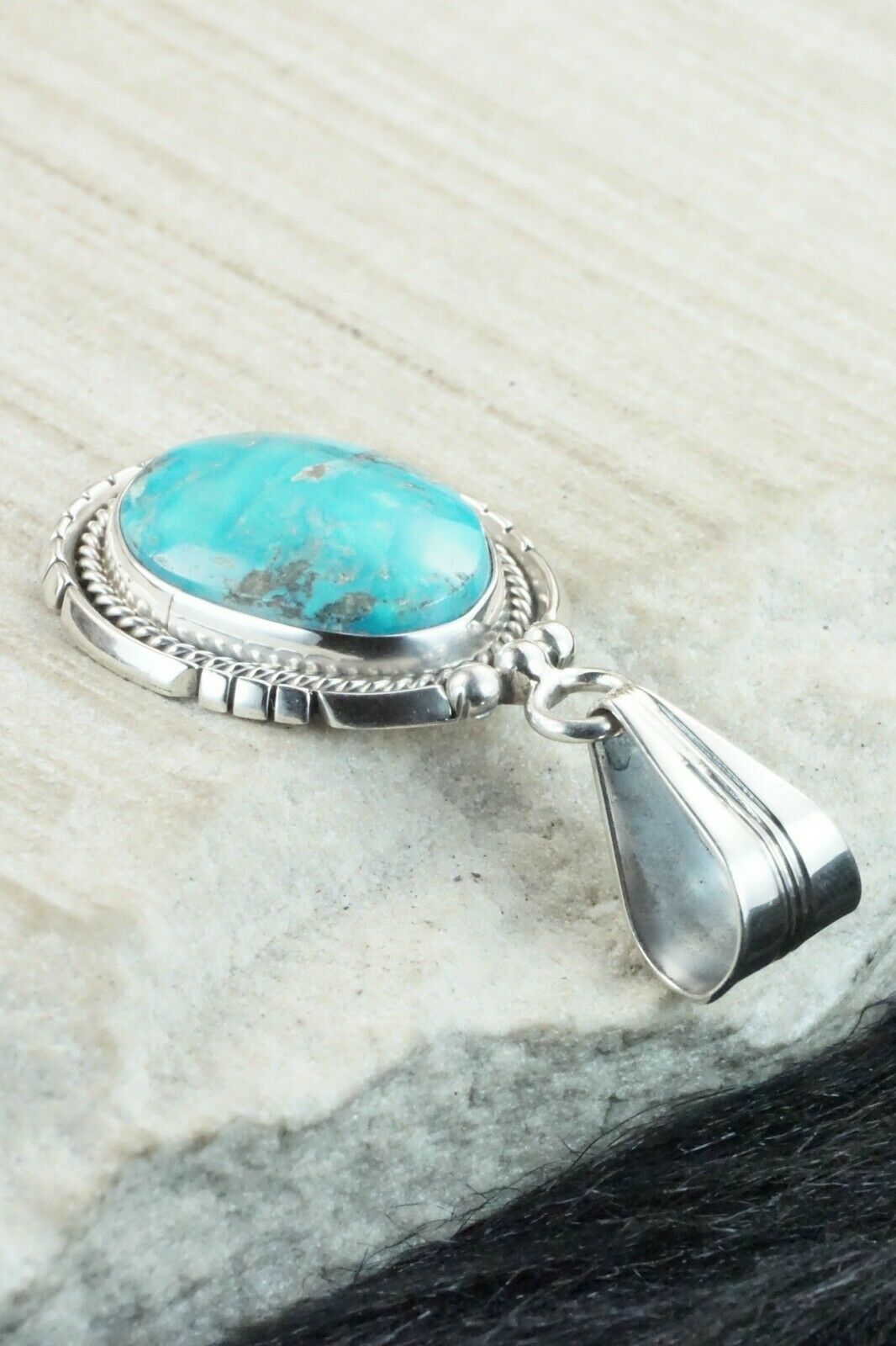 Turquoise & Sterling Silver Pendant - Samuel Yellowhair