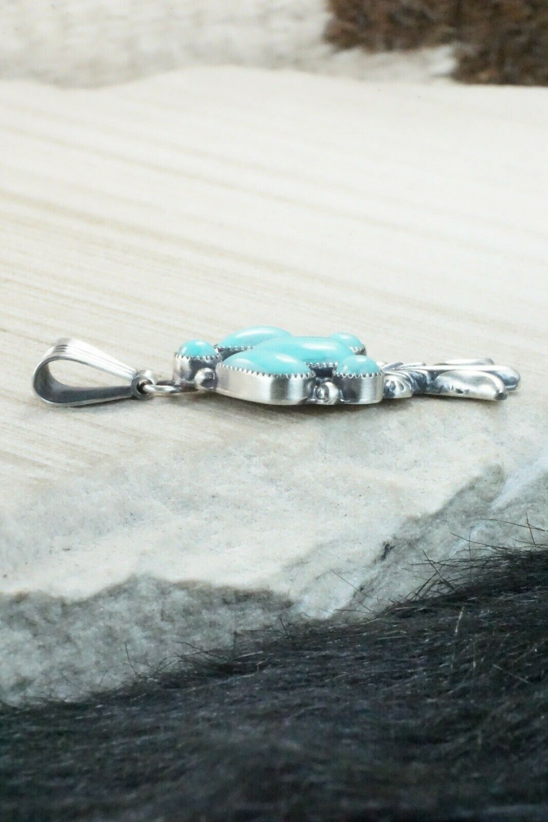 Turquoise and Sterling Silver Pendant - Bobby Platero