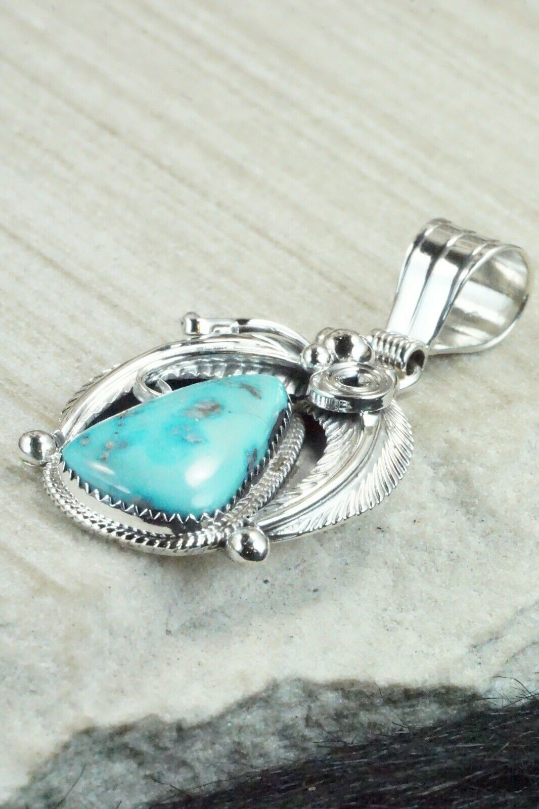 Turquoise & Sterling Silver Pendant - Davey Morgan