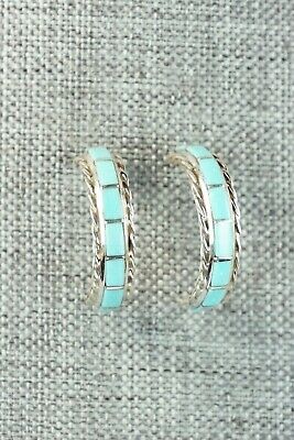Turquoise & Sterling Silver Earrings - Malcolm Chavez
