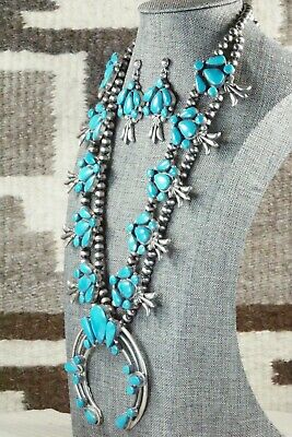 Turquoise & Sterling Silver Squash Blossom Set - Raymond Delgarito