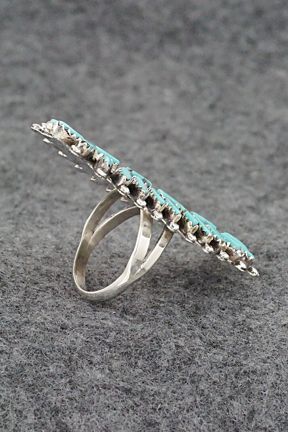 Turquoise & Sterling Silver Ring - Nathaniel Nez - Size 7