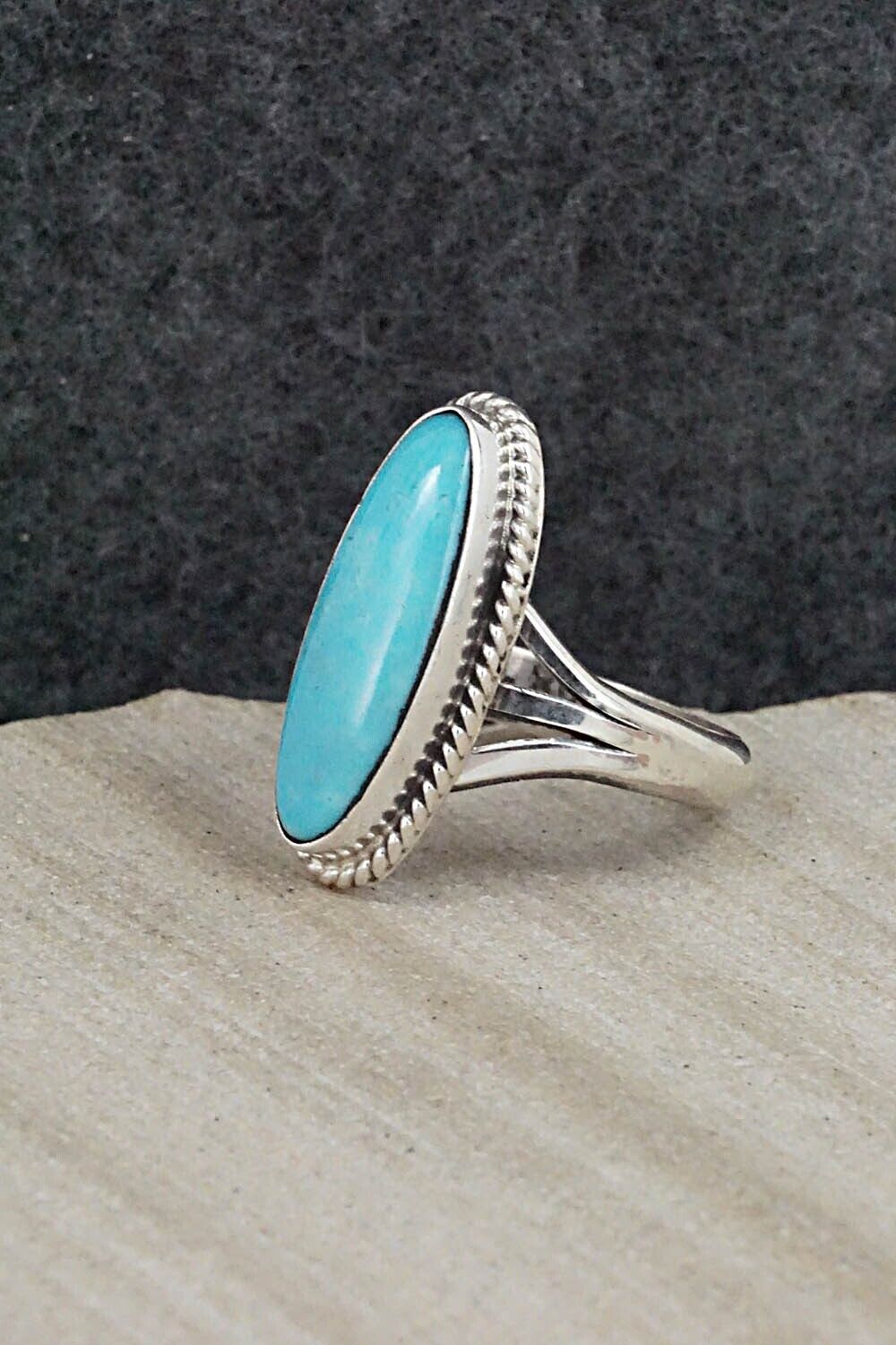 Turquoise & Sterling Silver Ring - Mark Barney - Size 6.5