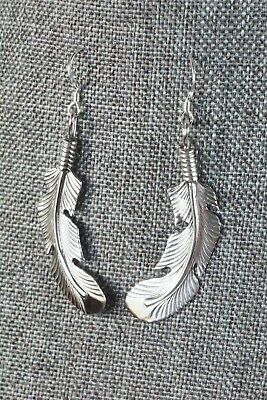 Navajo Sterling Silver Feather Earrings - Louise Joe