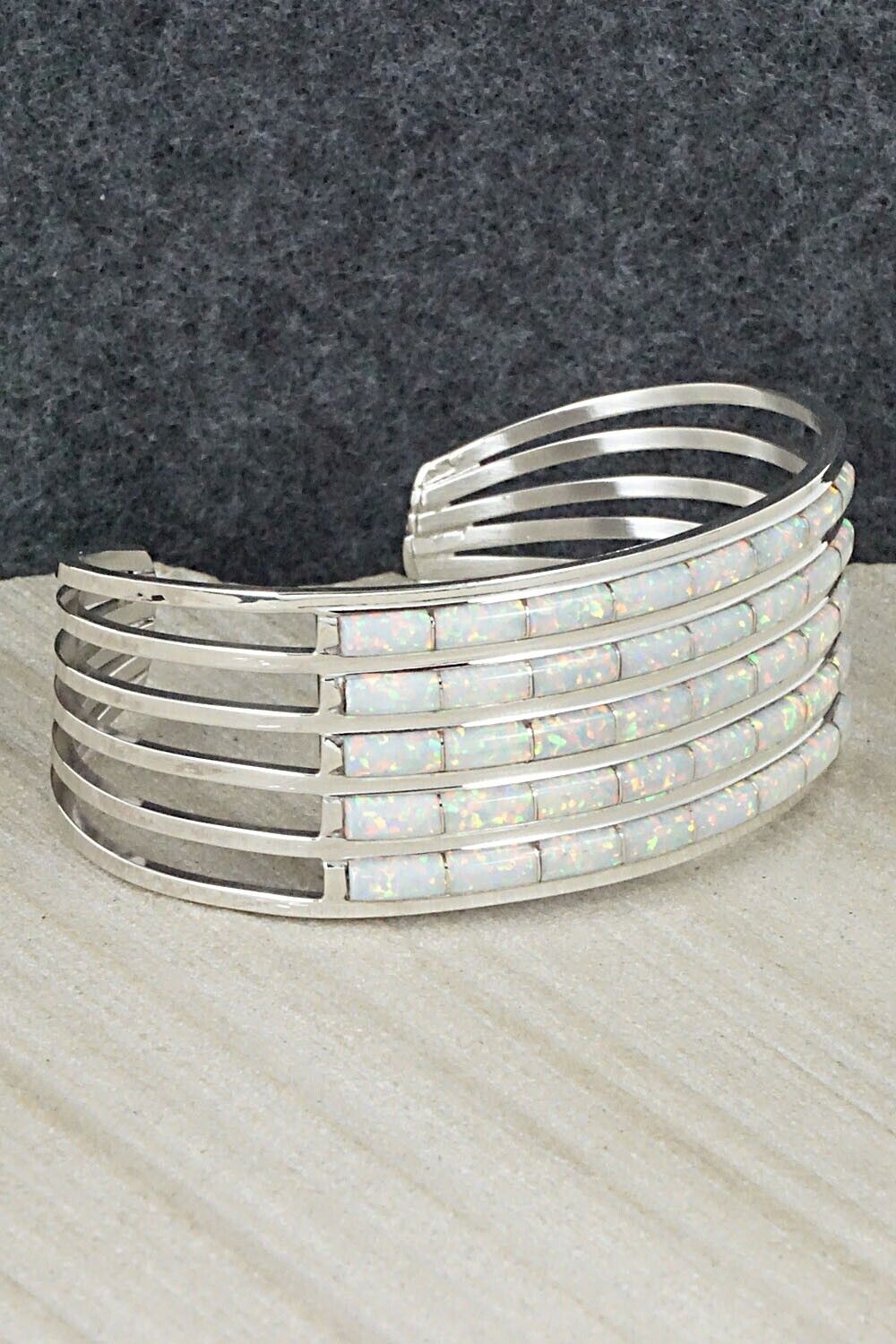 Opalite & Sterling Silver Inlay Bracelet - Anson Wallace