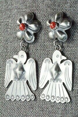 Spiny Oyster & Sterling Silver Earrings - Tim Yazzie