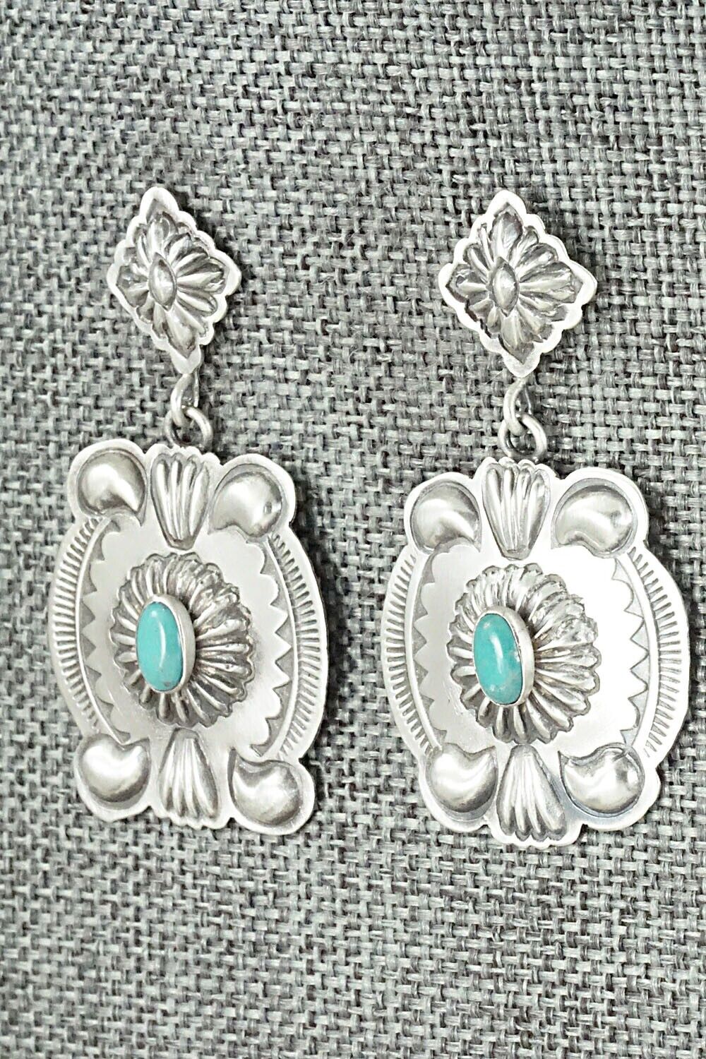 Turquoise & Sterling Silver Earrings - Terry Charlie