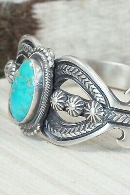 Turquoise and Sterling Silver Bracelet - Leon Martinez