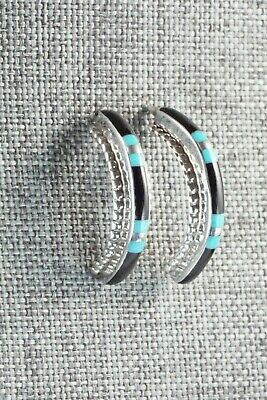 Turquoise, Jet & Sterling Silver Earrings - Gina Dosedo