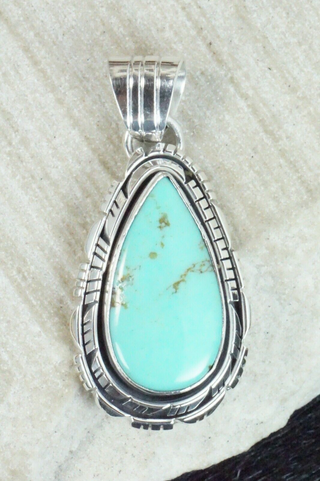Turquoise & Sterling Silver Pendant - Samuel Yellowhair
