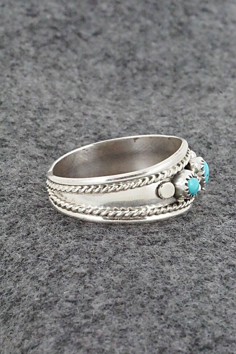 Turquoise & Sterling Silver Ring - Sondra Whitegoat - Size 12.75