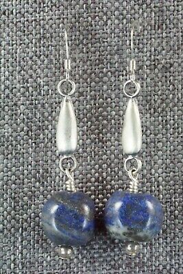 Lapis & Sterling Silver Earrings - Navajo