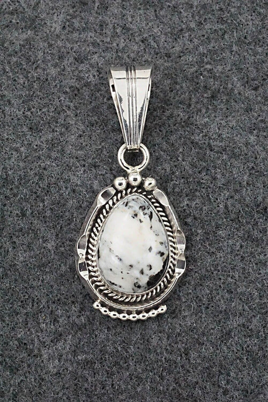 White Buffalo & Sterling Silver Pendant - Samuel Yellowhair