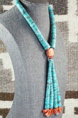 Turquoise & Spiny Oyster Necklace - Lupe Lovato