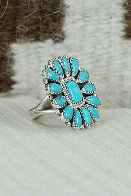 Navajo Turquoise and Sterling Silver Ring - Zeita Begay - Size 6.5