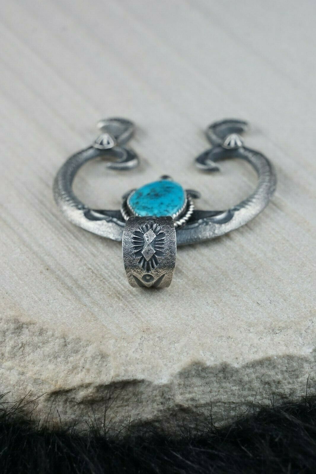 Navajo Turquoise and Sterling Silver Pendant - Eva & Linberg - High Lonesome Trading
