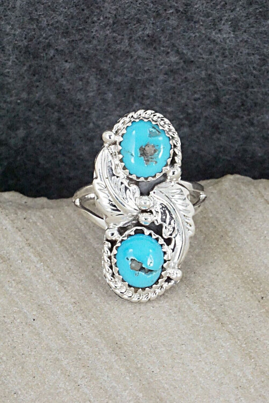 Turquoise & Sterling Silver Ring - William Begay - Size 6