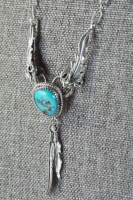 Turquoise & Sterling Silver Necklace - Lee Shorty