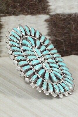 Turquoise & Sterling Silver Ring - Lavell Byjoe - Size 8
