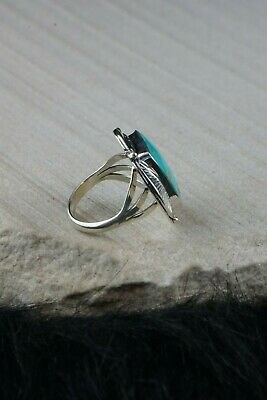 Navajo Turquoise and Sterling Silver Ring - Sadie Jim - Size 9.5 - High Lonesome Trading
