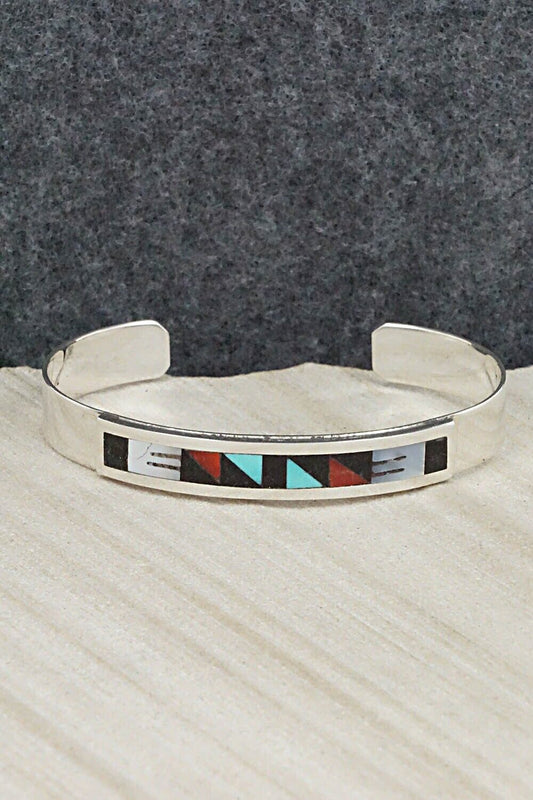 Multi Stone & Sterling Silver Inlay Bracelet - Leander Othole