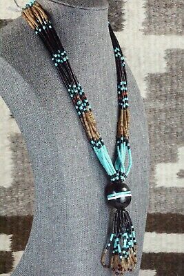 Turquoise, Coral and Shell Necklace - Frank Ortiz