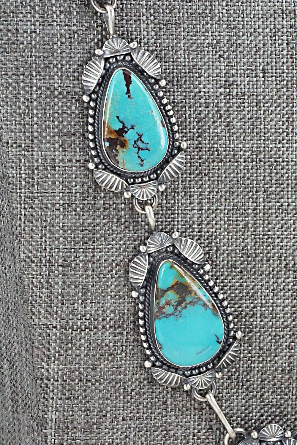 Turquoise & Sterling Silver Necklace and Earrings Set - Derrick Gordon