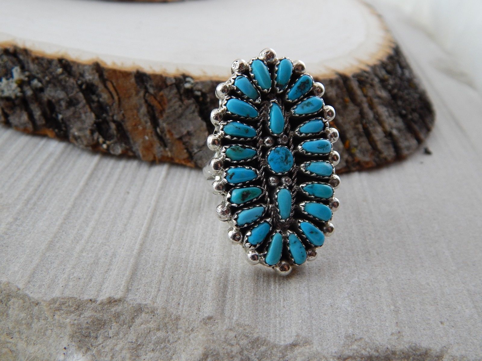 Navajo Sterling Silver & Turquoise Ring - Jaz Wilson - High Lonesome Trading