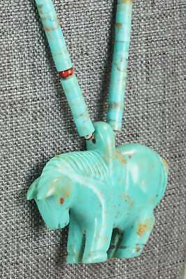 Horse Zuni Fetish Carving Necklace - Andres Quandelacy