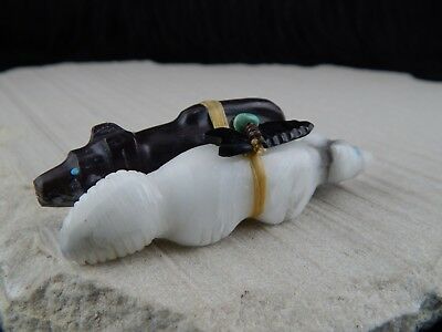 Wolf & Bear Zuni Fetish Carving - Peter Gasper - High Lonesome Trading