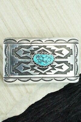 Turquoise & Sterling Silver Belt Buckle - Rosita Singer