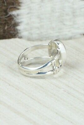 Coral & Sterling Silver Ring - Navajo - Size 7
