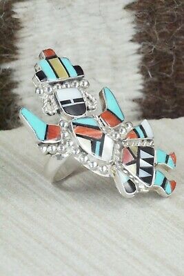 Turquoise, Spiny Oyster & Sterling Silver Ring - Marisa Selecion - Size 7.75