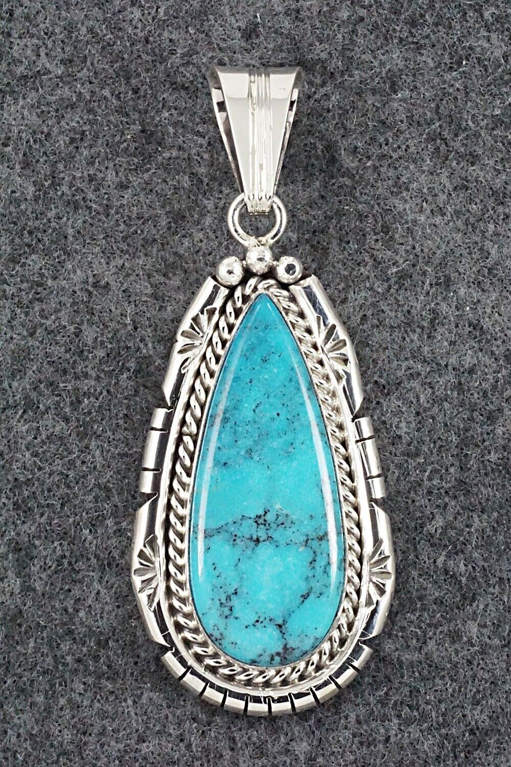 Turquoise & Sterling Silver Pendant - Samuel Yellowhair