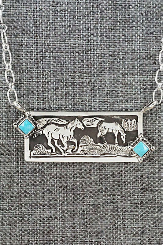 Turquoise & Sterling Silver Necklace - Jeremy Delgarito