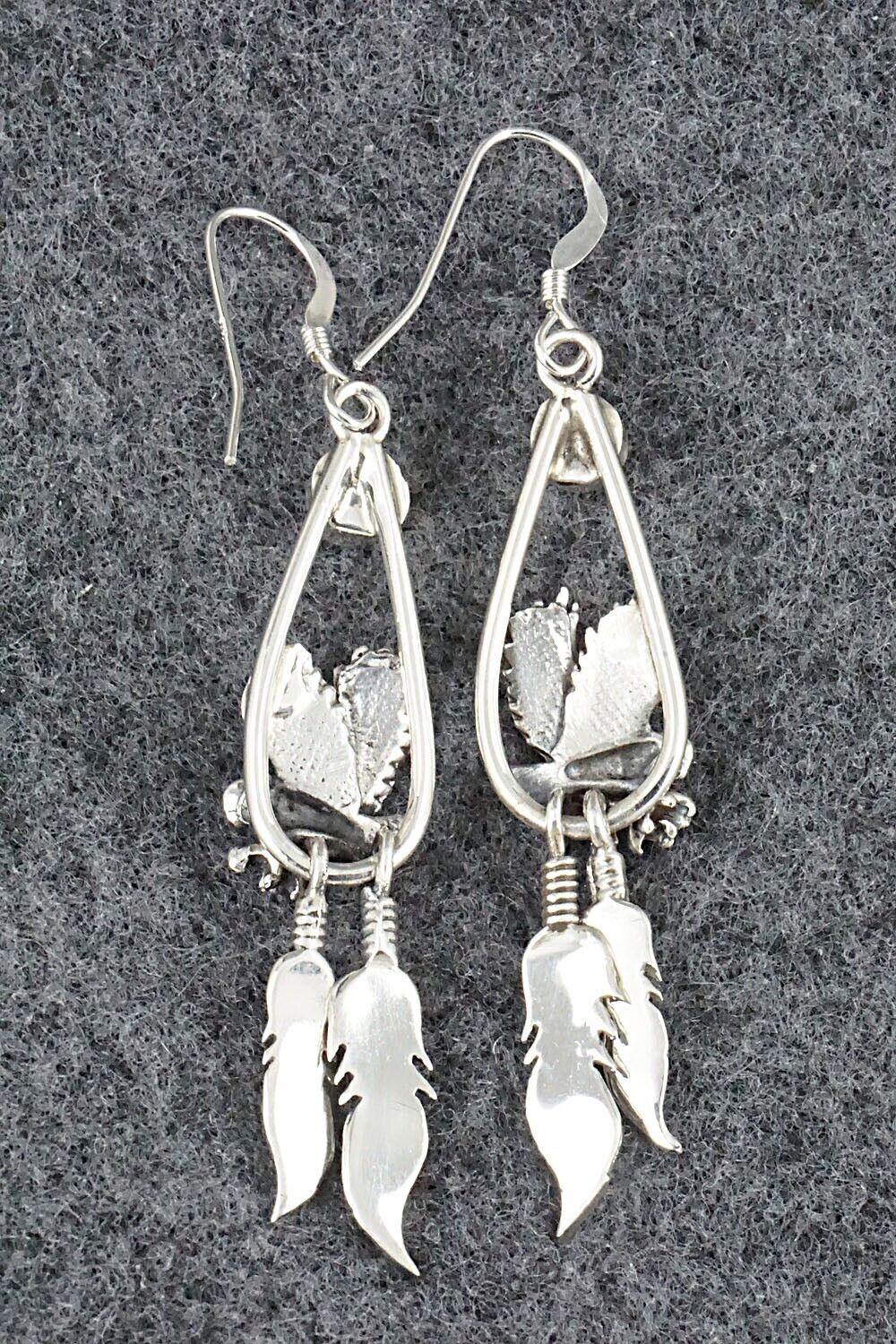 Coral & Sterling Silver Earrings - Elaine Shirley