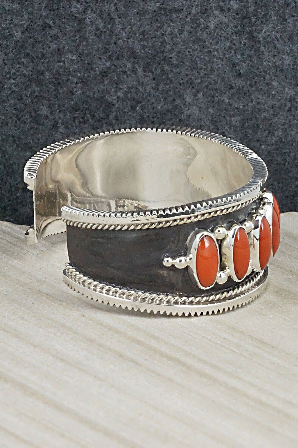 Coral & Sterling Silver Bracelet - Tom Lewis