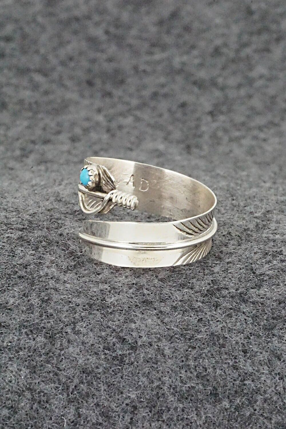Turquoise & Sterling Silver Ring - Aaron Davis - Size 8 Adj.