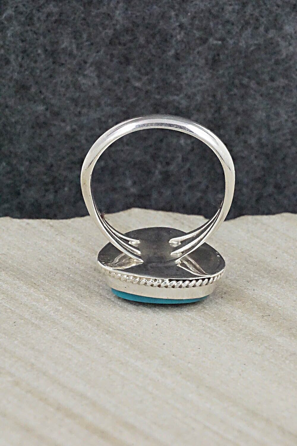 Turquoise & Sterling Silver Ring - Alice Rose Saunders - Size 8