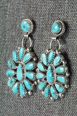 Turquoise & Sterling Silver Earrings - Eunise Wilson