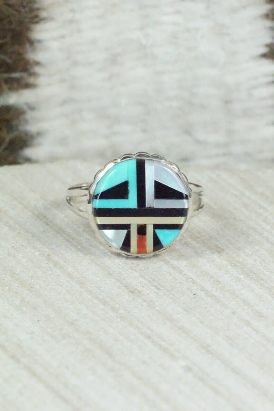 Multi Stone & Sterling Silver Ring - Ruddell Lonjose - Size 7.75